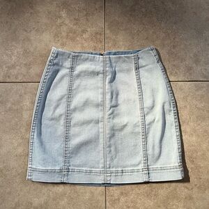 Wild Fable Seamed Denim Mini Skirt 00 Light Blue Wash Stretch